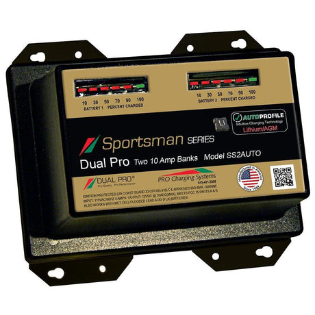 Dual Pro Qualifies for Free Shipping Dual Pro SS2 Auto 10a 2-Bank Lithium/AGM Battery Charger #SS2AUTO