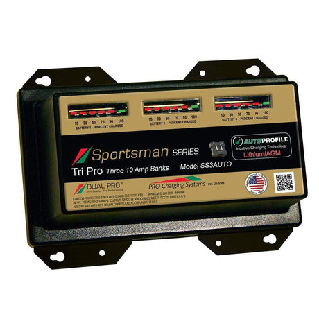 Dual Pro Qualifies for Free Shipping Dual Pro SS3 Auto 10a 3-Bank Lithium/AGM Battery Charger #SS3AUTO