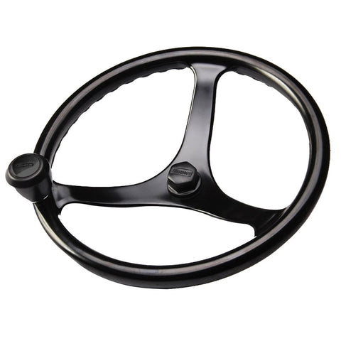 Edson Marine Qualifies for Free Shipping Edson Power Wheel Black with Black Nut & Black Knob 14.5" #1710BL-14B-KIT