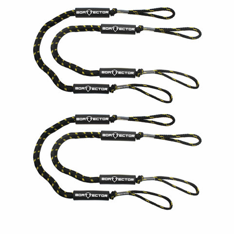 Extreme Max Qualifies for Free Shipping Extreme Max BoatTector Bungee Dock Line 4-pk 4' Black/Gold #3006.3236