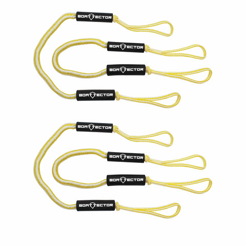 Extreme Max Qualifies for Free Shipping Extreme Max BoatTector Bungee Dock Line 4-pk 4' Yellow/White #3006.3233