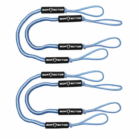 Extreme Max Qualifies for Free Shipping Extreme Max BoatTector Bungee Dock Line 4-pk 5' Blue/White #3006.3273