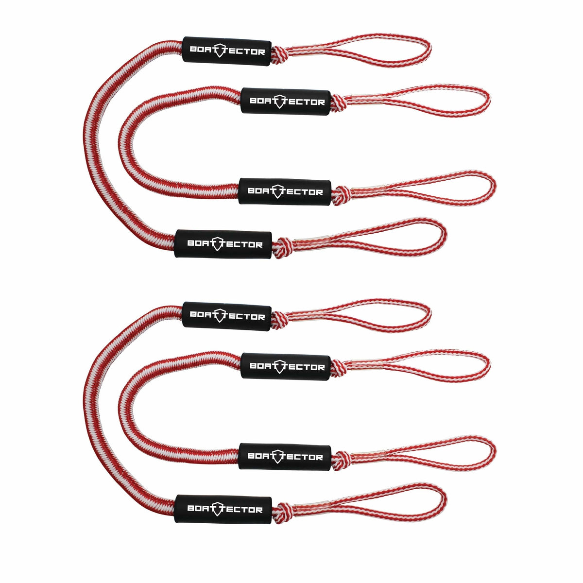 Extreme Max Qualifies for Free Shipping Extreme Max BoatTector Bungee Dock Line 4-pk 5' Red/White #3006.3269