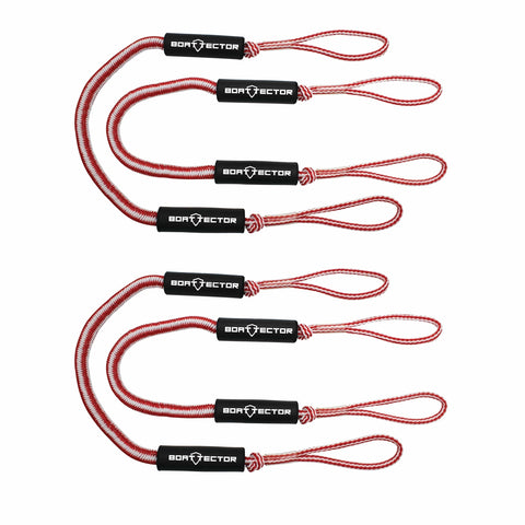 Extreme Max Qualifies for Free Shipping Extreme Max BoatTector Bungee Dock Line 4-pk 5' Red/White #3006.3269