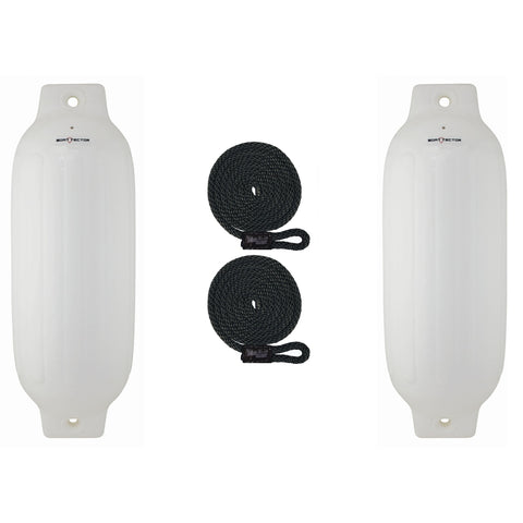 Extreme Max Not Qualified for Free Shipping Extreme Max BoatTector Fender 2-pk 10" x 30" White #3006.8529.2