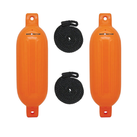 Extreme Max Not Qualified for Free Shipping Extreme Max BoatTector Fender 2-pk 4.5" x 16" Neon Orange #3006.7581