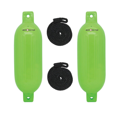 Extreme Max Qualifies for Free Shipping Extreme Max BoatTector Fender 2-pk 6.5" x 22" Neon Green #3006.7602