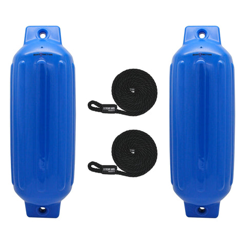 Extreme Max Qualifies for Free Shipping Extreme Max BoatTector Fender 2-pk 8.5" x 27" Blue #3006.7559