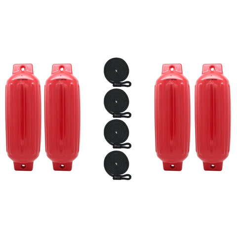 Extreme Max Not Qualified for Free Shipping Extreme Max BoatTector Fender 4-pk 10" x 30" Red #3006.8538.4