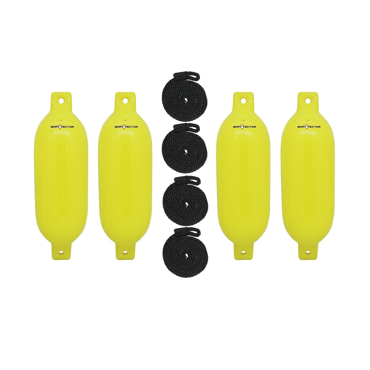 Extreme Max Qualifies for Free Shipping Extreme Max BoatTector Fender 4-pk 4.5" x 16" Neon Yellow #3006.7629