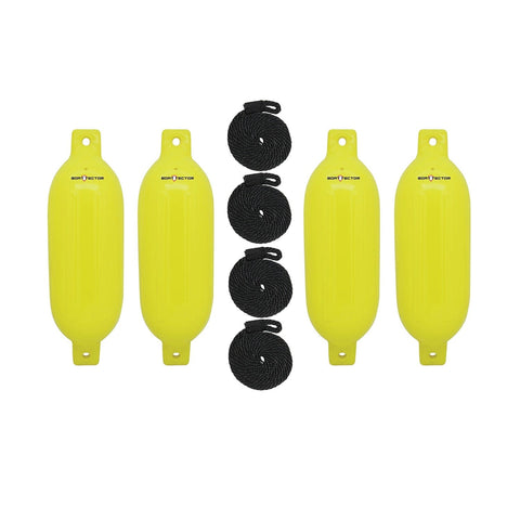 Extreme Max Qualifies for Free Shipping Extreme Max BoatTector Fender 4-pk 4.5" x 16" Neon Yellow #3006.7629