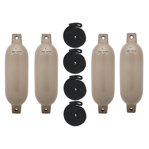 Extreme Max Qualifies for Free Shipping Extreme Max BoatTector Fender 4-pk 4.5" x 16" Sand #3006.7529