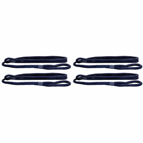 Extreme Max Qualifies for Free Shipping Extreme Max BoatTector Fender Line 4-pk 3/8" x 6' Navy #3006.3422