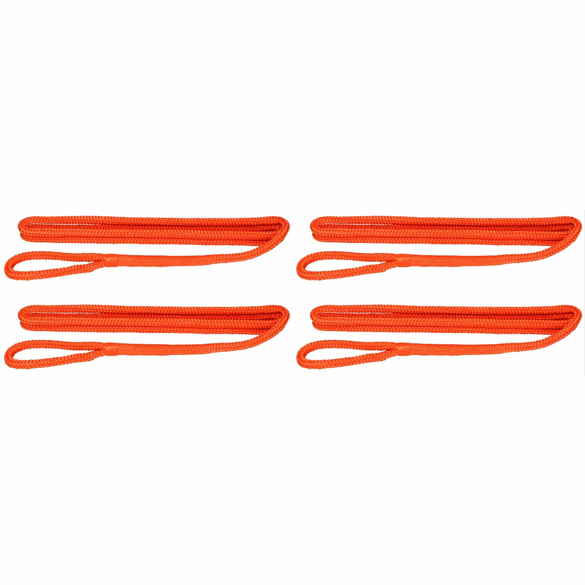 Extreme Max Qualifies for Free Shipping Extreme Max BoatTector Fender Line 4-pk 3/8" x 6' Neon Orange #3006.3402
