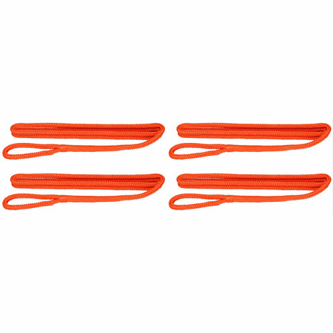 Extreme Max Qualifies for Free Shipping Extreme Max BoatTector Fender Line 4-pk 3/8" x 6' Neon Orange #3006.3402