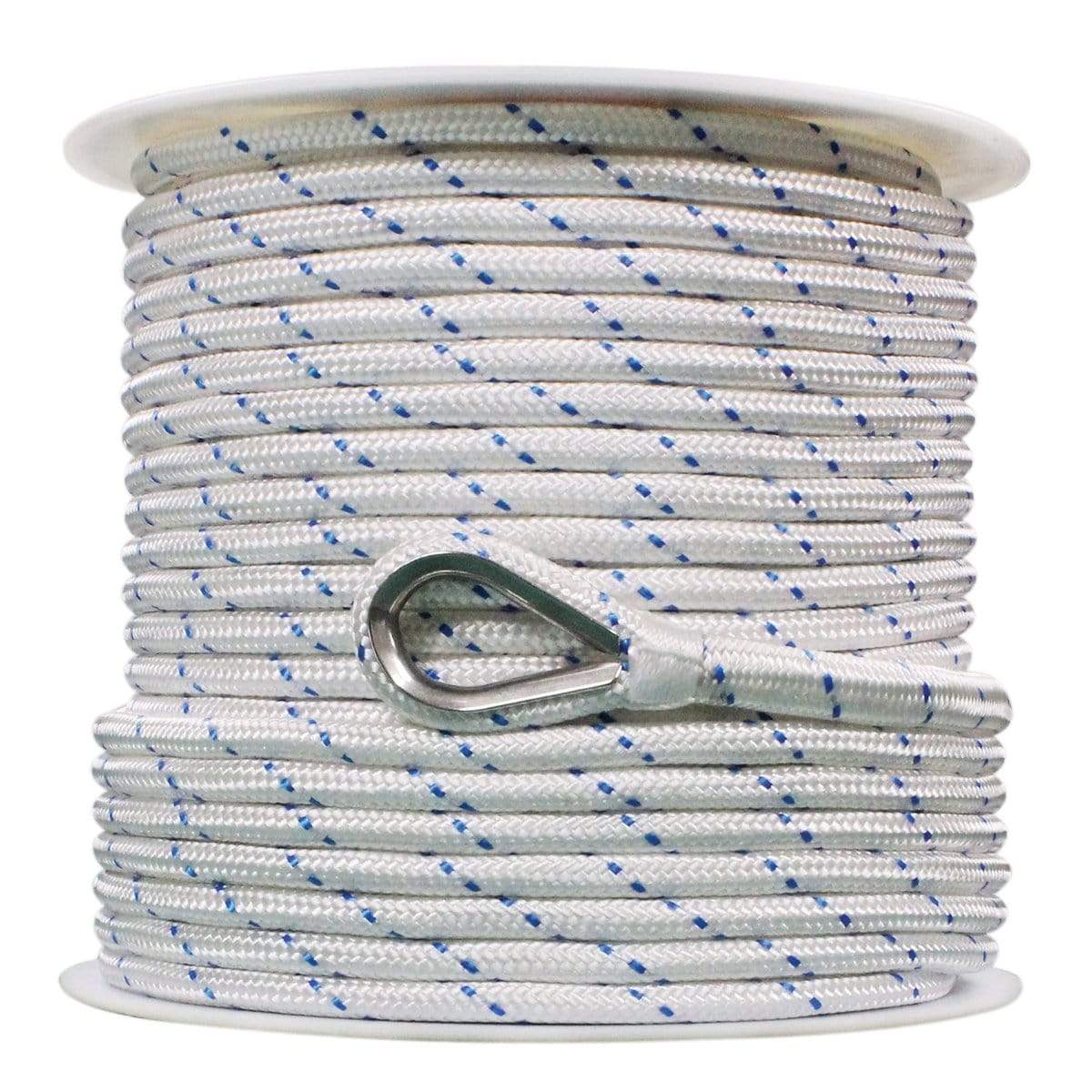 Extreme Max Oversized - Not Qualified for Free Shipping Extreme Max DB Nylon Anchor Line 3/8" 600' White/Blue Tracer #3006.2511