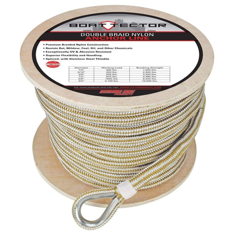 Extreme Max Qualifies for Free Shipping Extreme Max DB Nylon Anchor Line 5/8" 200' White/Gold #3006.2273