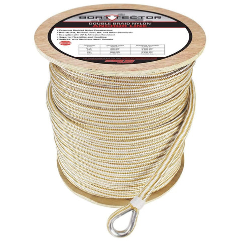 Extreme Max Not Qualified for Free Shipping Extreme Max DB Nylon Anchor Line 5/8" 600' White/Gold #3006.2282