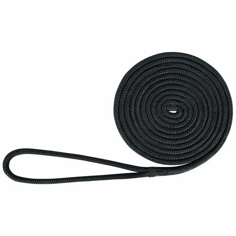 Extreme Max DB Nylon Dock Line 1/2" 15' Black #3006.2108