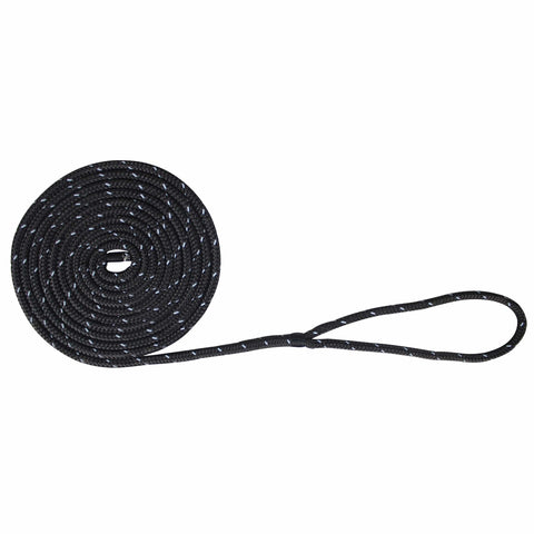 Extreme Max DB Nylon Dock Line 1/2" 15' Black/Tracer #3006.2475