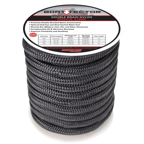 Extreme Max DB Nylon Dock Line 3/4" 60' Black #3006.2318