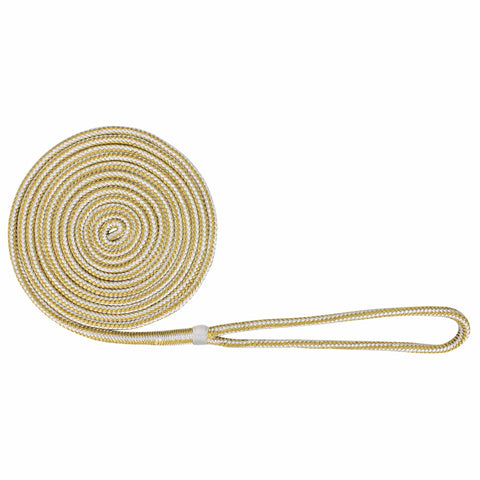 Extreme Max DB Nylon Dock Line 3/8" 15' White/Gold #3006.2081