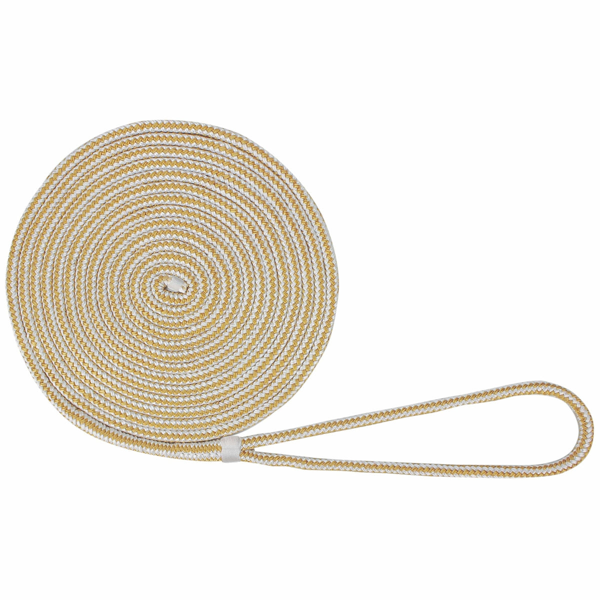 Extreme Max DB Nylon Dock Line 3/8" 20' White/Gold #3006.2090
