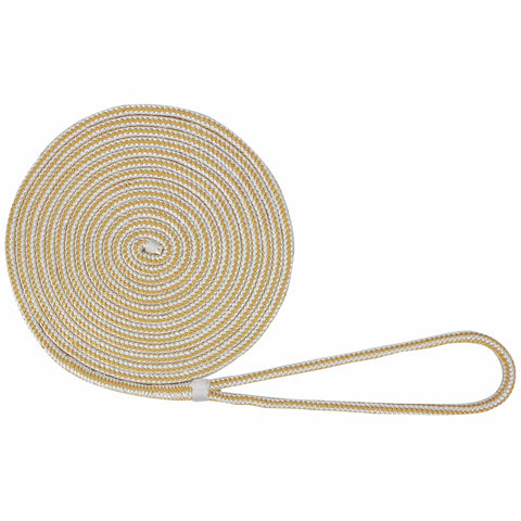 Extreme Max DB Nylon Dock Line 3/8" 20' White/Gold #3006.2090