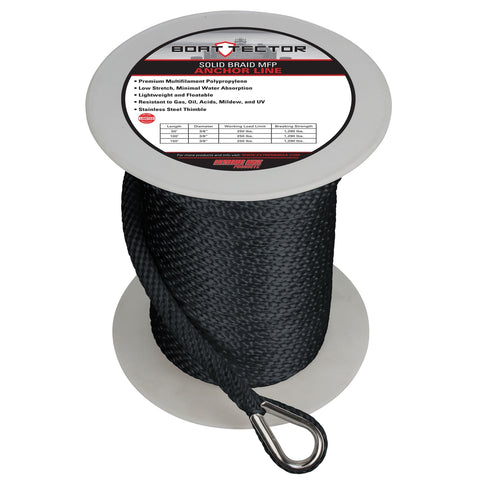 Extreme Max SB MFP Anchor Line 3/8" 150' Black #3006.2291