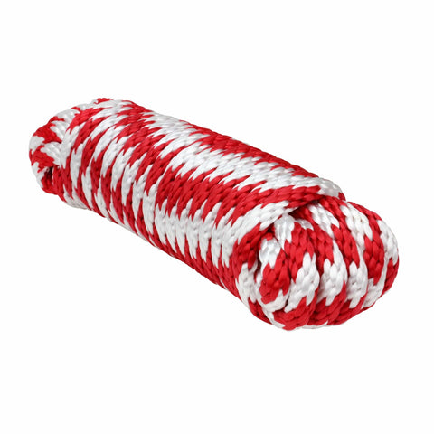 Extreme Max Solid Braid MFP Utility Rope 1/4" 25' Red/White #3008.0148