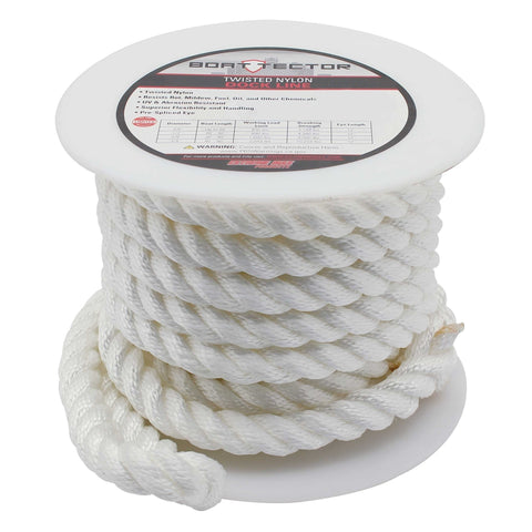 Extreme Max Twisted Nylon Dock Line 3/4" 40' White #3006.2839