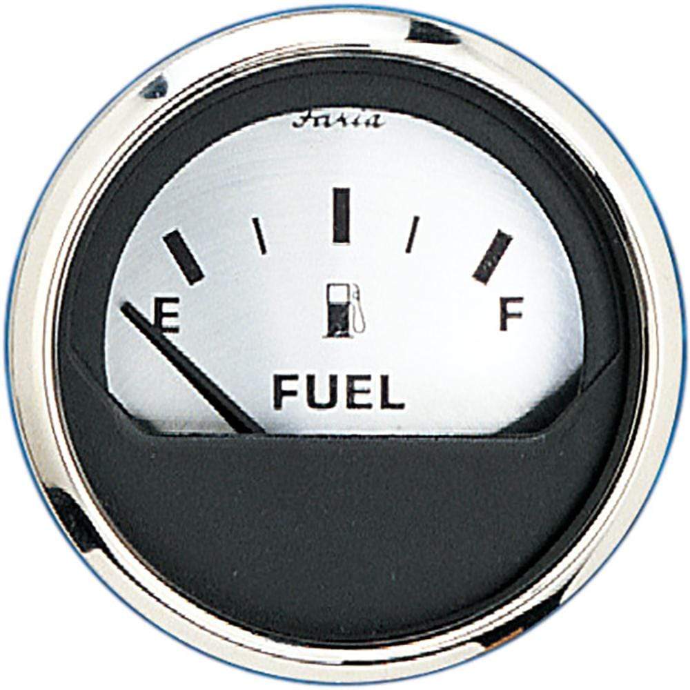 Faria Qualifies for Free Shipping Faria 2" Fuel Level Gauge E-1/2-F Spun Silver #16001