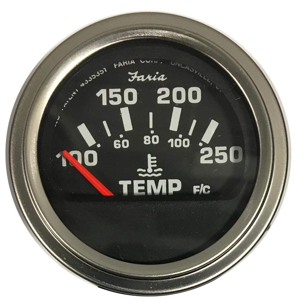 Faria 2" Heavy Duty Water Temp Gauge 100-250- Degee F #24001