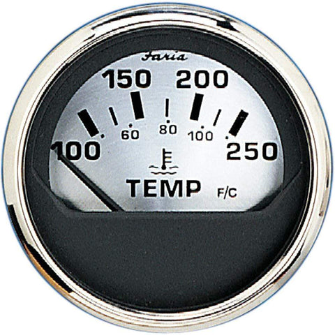 Faria Qualifies for Free Shipping Faria 2" Water Temp Gauge 100-250F Spun Silver #16004