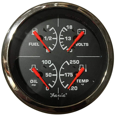 Faria Qualifies for Free Shipping Faria 4" Multi-Function Gauge Fuel/Oil Press/Volt/Water Temp #GF0035
