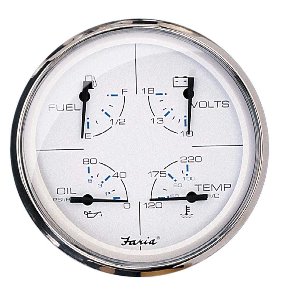 Faria Qualifies for Free Shipping Faria 5" Multifunction Gauge Chesapeake White SS #33864