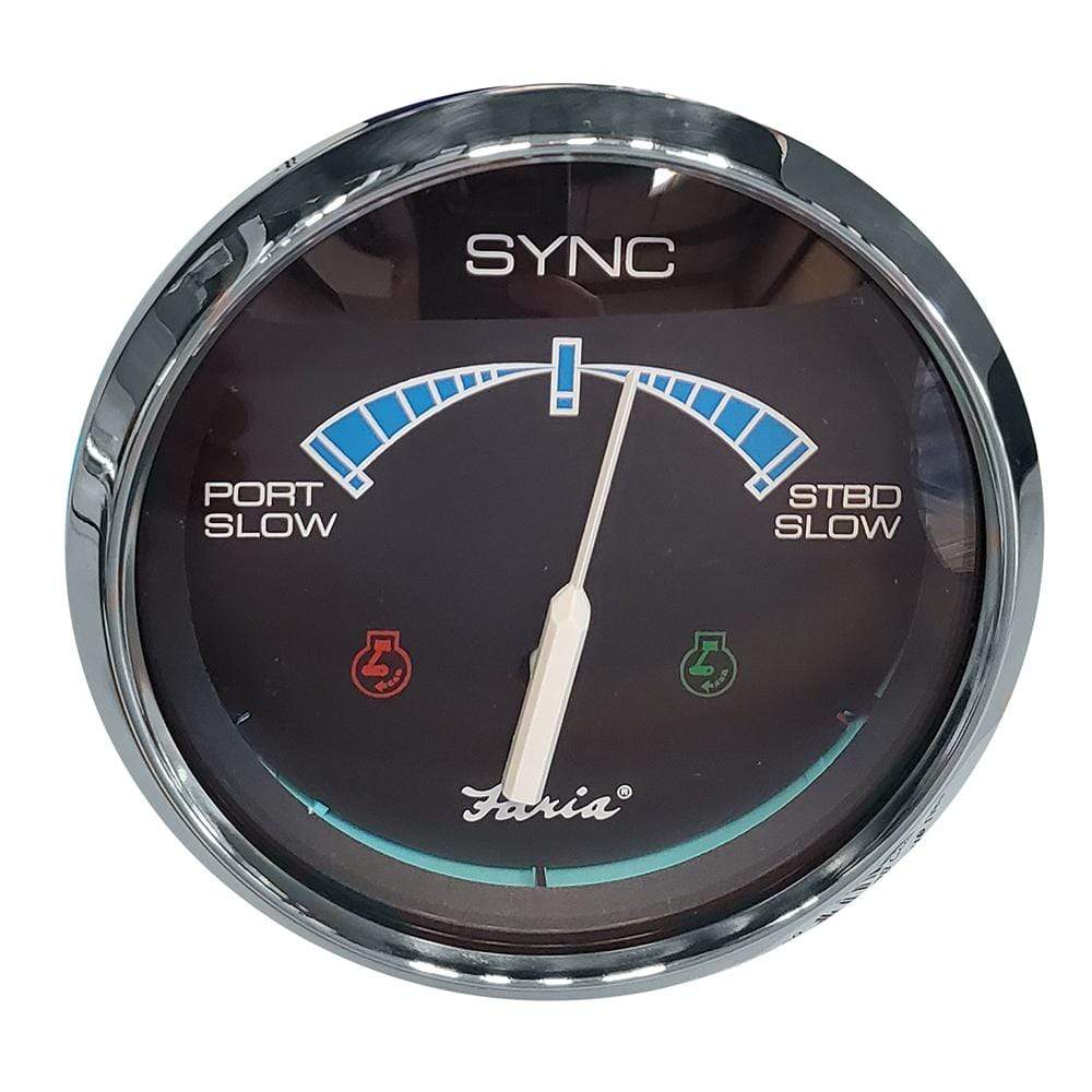 Faria Chesapeake Black SS 4" Synchronizer Dual Engine #33701