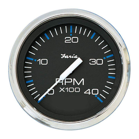 Faria Qualifies for Free Shipping Faria Chesapeake Black SS 4" Tachometer 4000 RPM Diesel #33719
