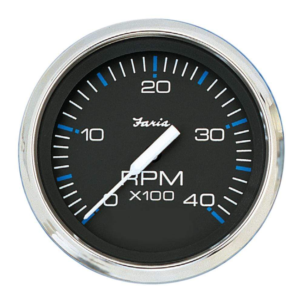 Faria Qualifies for Free Shipping Faria Chesapeake Black SS 4" Tachometer 4000 RPM Diesel #33719