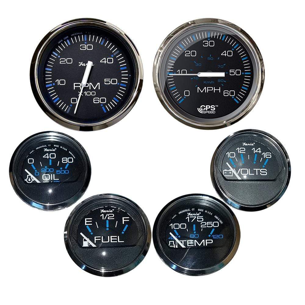 Faria Qualifies for Free Shipping Faria Chesapeake Black SS Bezel Box 6-Gauge Set #KTF064
