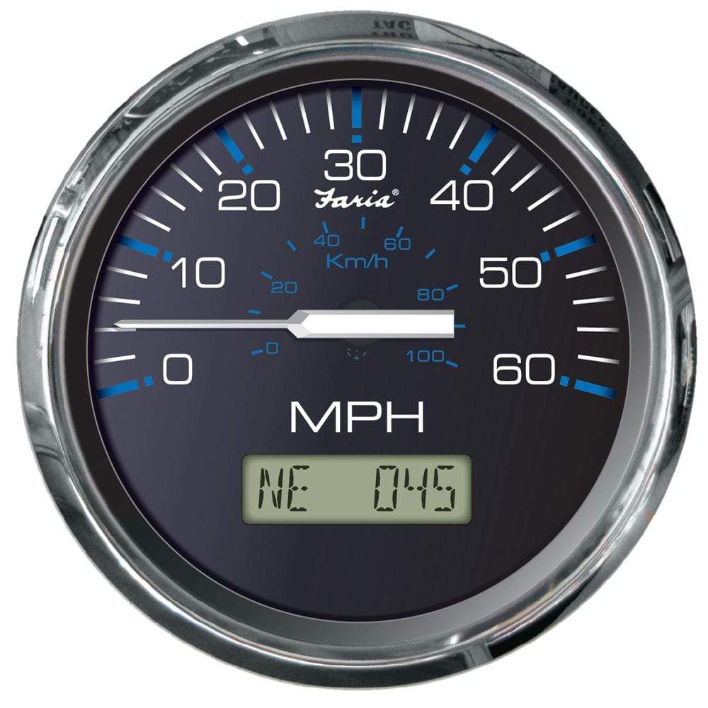 Faria Qualifies for Free Shipping Faria Chesapeake Black Stainless 4" Speedometer 60 MPH GPS #33726