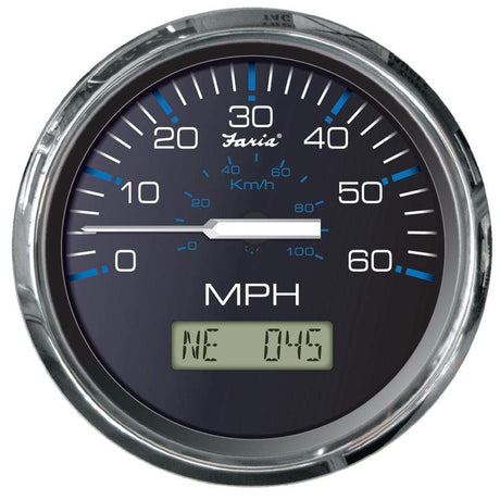 Faria Qualifies for Free Shipping Faria Chesapeake Black Stainless 4" Speedometer 60 MPH GPS #33726