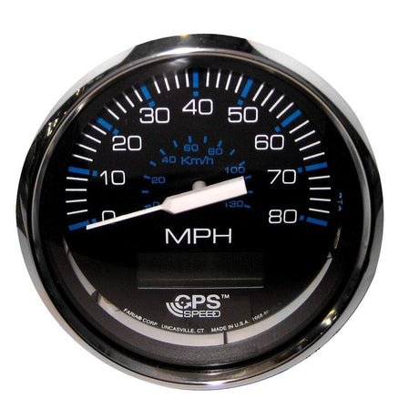 Faria Qualifies for Free Shipping Faria Chesapeake Black Stainless 4" Speedometer 80 MPH GPS #33730