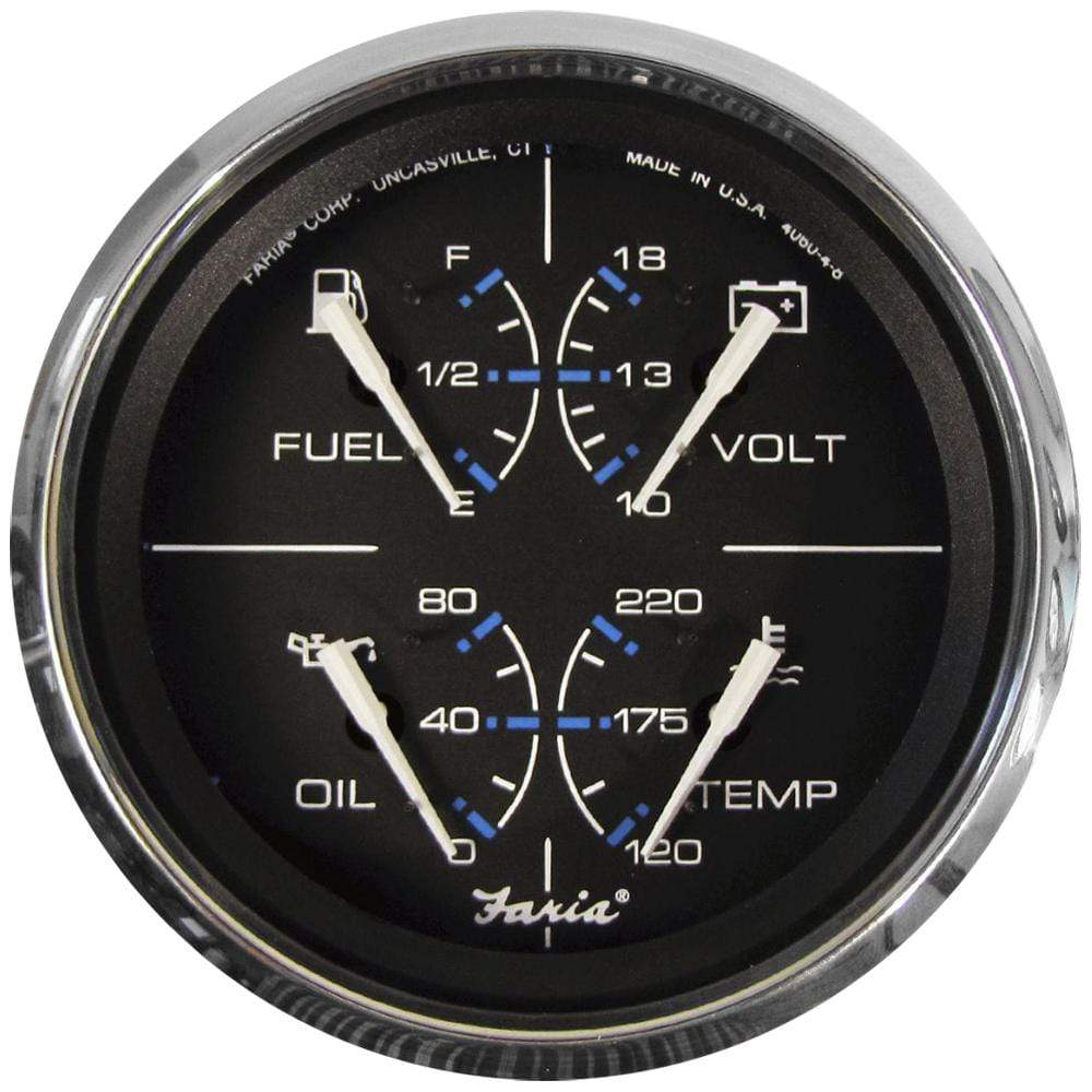 Faria Qualifies for Free Shipping Faria Chesapeake Black Stainless Multifunction Gauge #33751