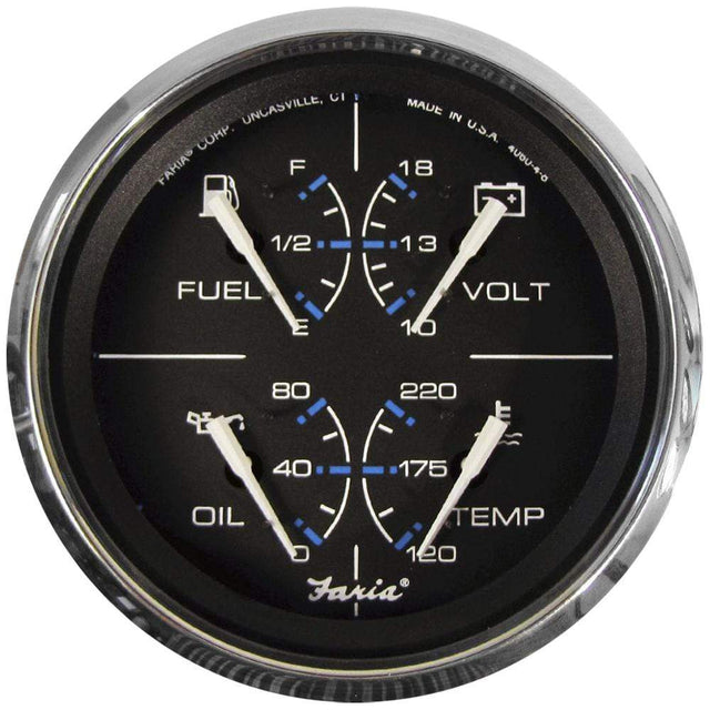 Faria Qualifies for Free Shipping Faria Chesapeake Black Stainless Multifunction Gauge #33751