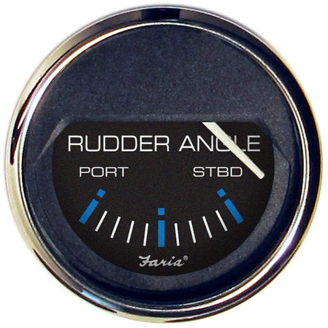 Faria Qualifies for Free Shipping Faria Chesapeake Rudder Angle Indicator Gauge Black SS 2" #13725