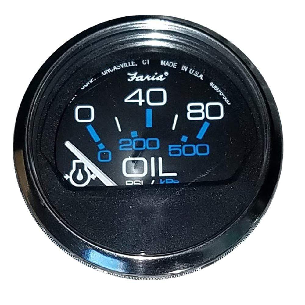 Faria Qualifies for Free Shipping Faria Chesapeake SS Black Oil Pressure Gauge 80 PSI #13702
