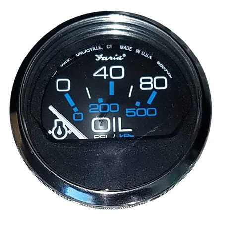 Faria Qualifies for Free Shipping Faria Chesapeake SS Black Oil Pressure Gauge 80 PSI #13702