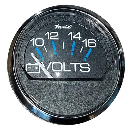 Faria Qualifies for Free Shipping Faria Chesapeake SS Black Voltmeter Gauge 10-16 #13705