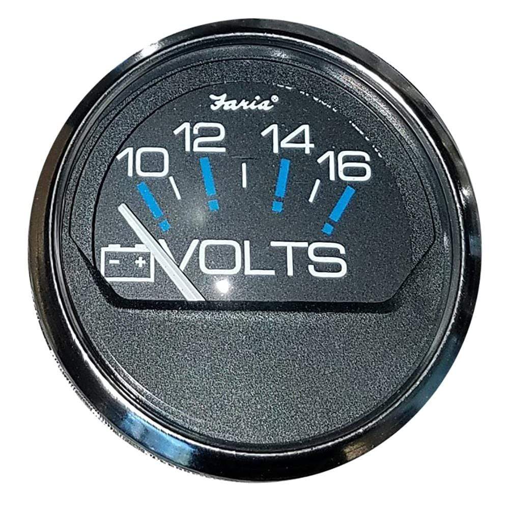Faria Qualifies for Free Shipping Faria Chesapeake SS Black Voltmeter Gauge 10-16 #13705